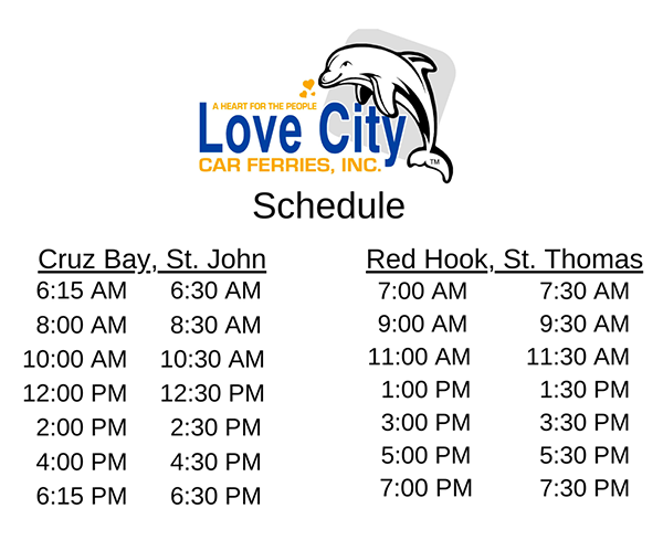 Love City Car Ferries Schedule