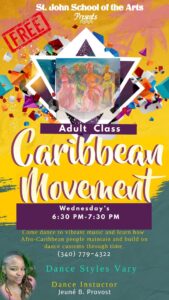 Caribbean movement St. John school of the arts adult class