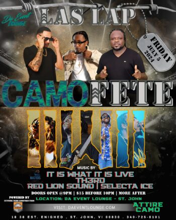 LAS LAP CAMO FETE IT IS WHAT IT IS IIWII LIVE MUSIC DA EVENT LOUNGE — SAINT JOHN ISLAND GUIDE