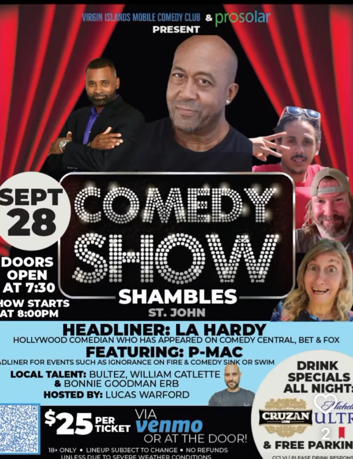 COMEDY SHOW AT SHAMBLES    SAINT JOHN ISLAND GUIDE