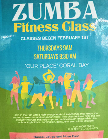 ZUMBA FITNESS CLASS    SAINT JOHN ISLAND GUIDE