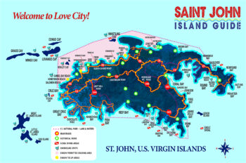 ST. JOHN MAP -- U.S. VIRGIN ISLANDS -- SAINT JOHN ISLAND GUIDE